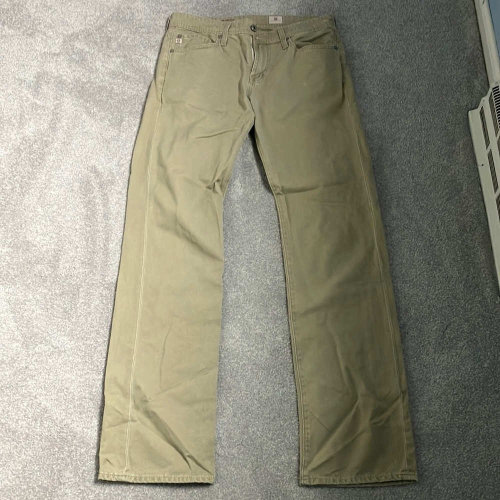 AG Adriano Goldschmird Tan Protege Straight Leg Jeans
